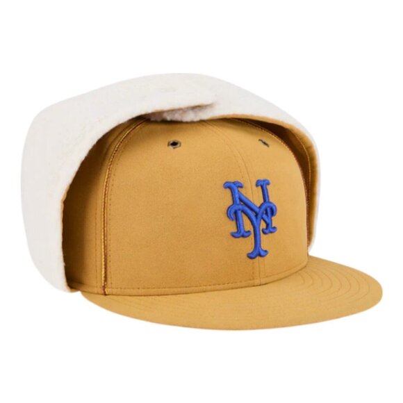 New Era New York Mets Dabu Dog Ear 59FIFTY Fitted Hat Cap Wheat
